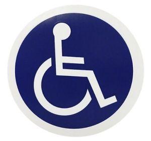 Use Blue Circle Logo - DISABLED BLUE BADGE” Blue Circle Disabled Sign Clings to Any Surface