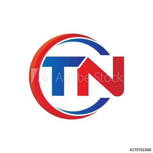 Use Blue Circle Logo - tn logo vector modern initial swoosh circle blue and red this