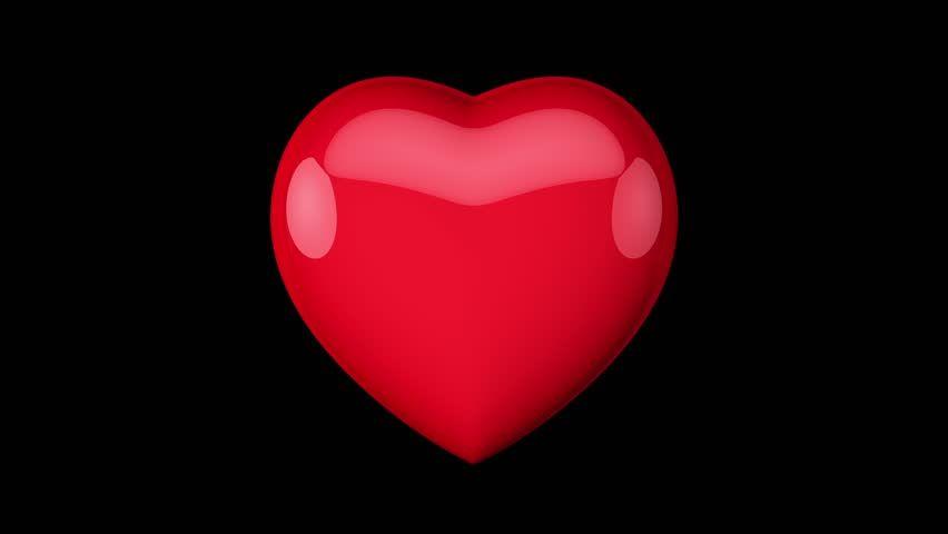 Black On Red Heart Logo - Glossy Red Heart On Black Stock Footage Video 100% Royalty Free