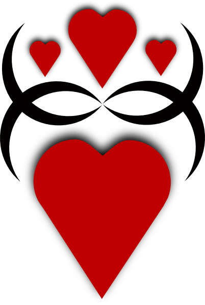 Black On Red Heart Logo - Black Red Hearts Clip Art clip art online