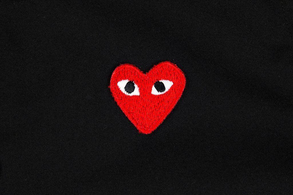 Black On Red Heart Logo - Comme des Garcons PLAY Kid's Button Up Shirt