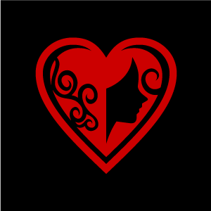 Black On Red Heart Logo - Heart Clipart Love of Female with Black Background