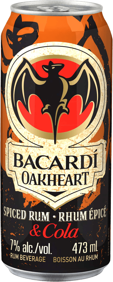 Bacardi Oakheart Logo - Bacardi Oakheart Spiced Rum & Cola. Manitoba Liquor Mart