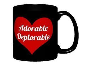 Black On Red Heart Logo - Adorable Deplorable Mug, Black with Red Heart