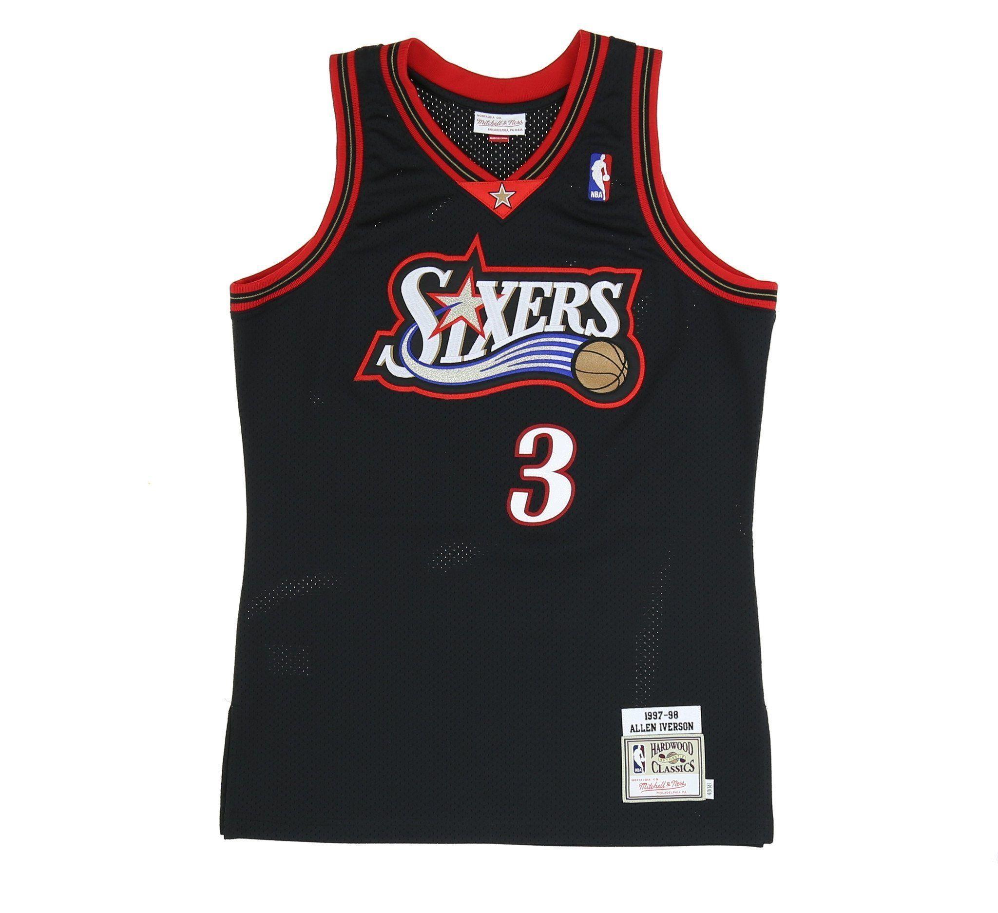 Allen Iverson Logo - PHILADELPHIA 76ERS AUTHENTIC ALLEN IVERSON #3 JERSEY – SHOPATKINGS