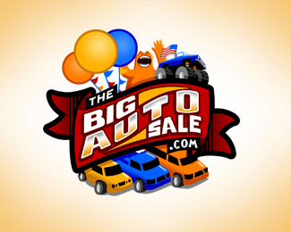 Cartoon Auto Sales Logo - Big Auto Sale