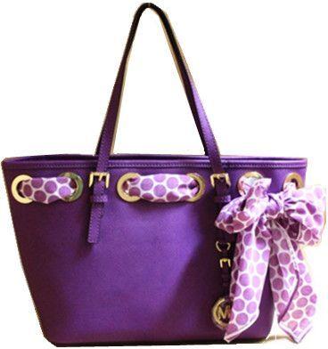 MK Purple Logo - MK Michael Kors logo ribbon tote lady handbag | Souq - UAE