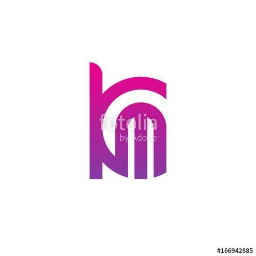MK Purple Logo - Initial letter km, mk, m inside k, linked line circle shape logo ...