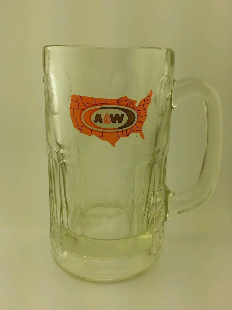 Root Beer Mug Logo - VINTAGE 1970s A & W ROOT BEER MUG U.S.A. MAP LOGO. 16oz #AW ...