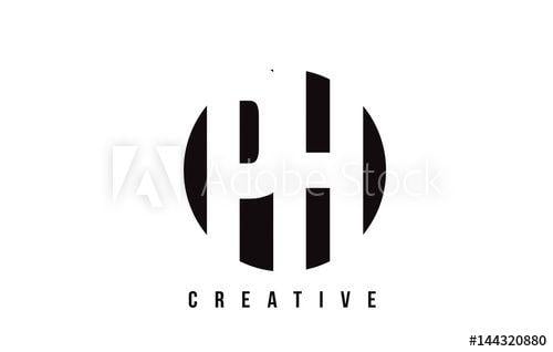 White Letter a Logo - PH P H White Letter Logo Design with Circle Background. this