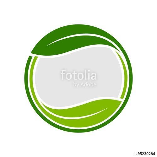 Green Leaf Circle Logo - Organic Leaf Circle Emblem Logo Template