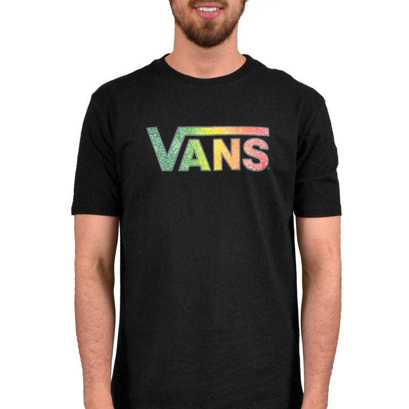 Rasta Vans Logo - Camiseta Vans Logo Fill Rasta Preta| Hawaii Virtual