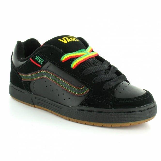 Rasta Vans Logo - Vans Skink Rasta Mens Leather Skate Shoes - Black