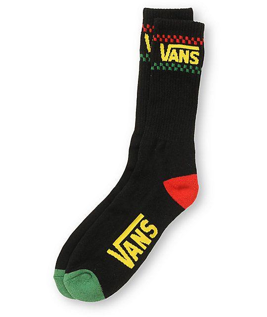 Rasta Vans Logo - Vans Kabby Rasta Crew Socks | Zumiez