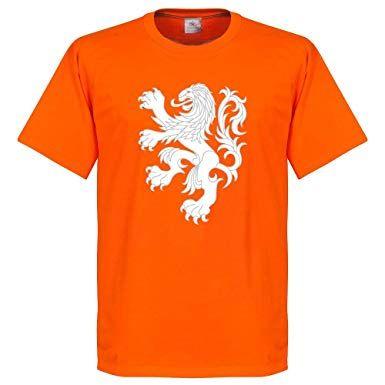 Holland Lion Logo - Retake Holland Lion T-Shirt - Orange: Amazon.co.uk: Clothing