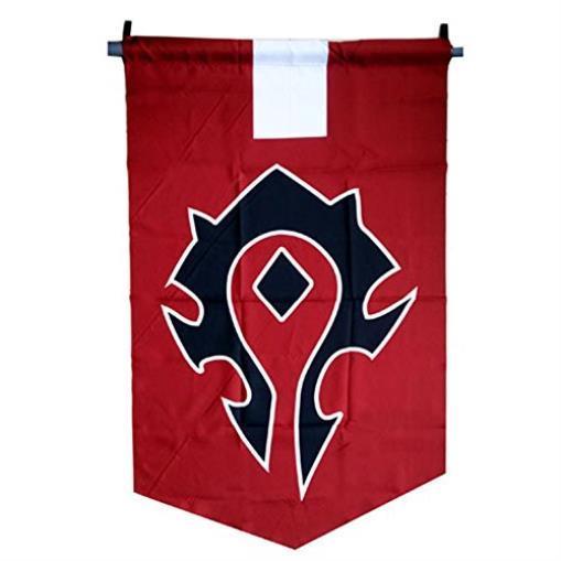 Red Orc Logo - World of Warcraft Horde Alliance Badge Banner Flag Orc Emblem Poster