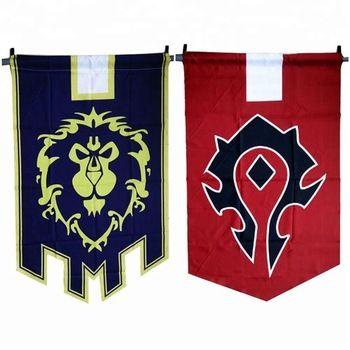 Red Orc Logo - Horde Alliance Badge Banner Flag Orc Emblem Poster (blue)