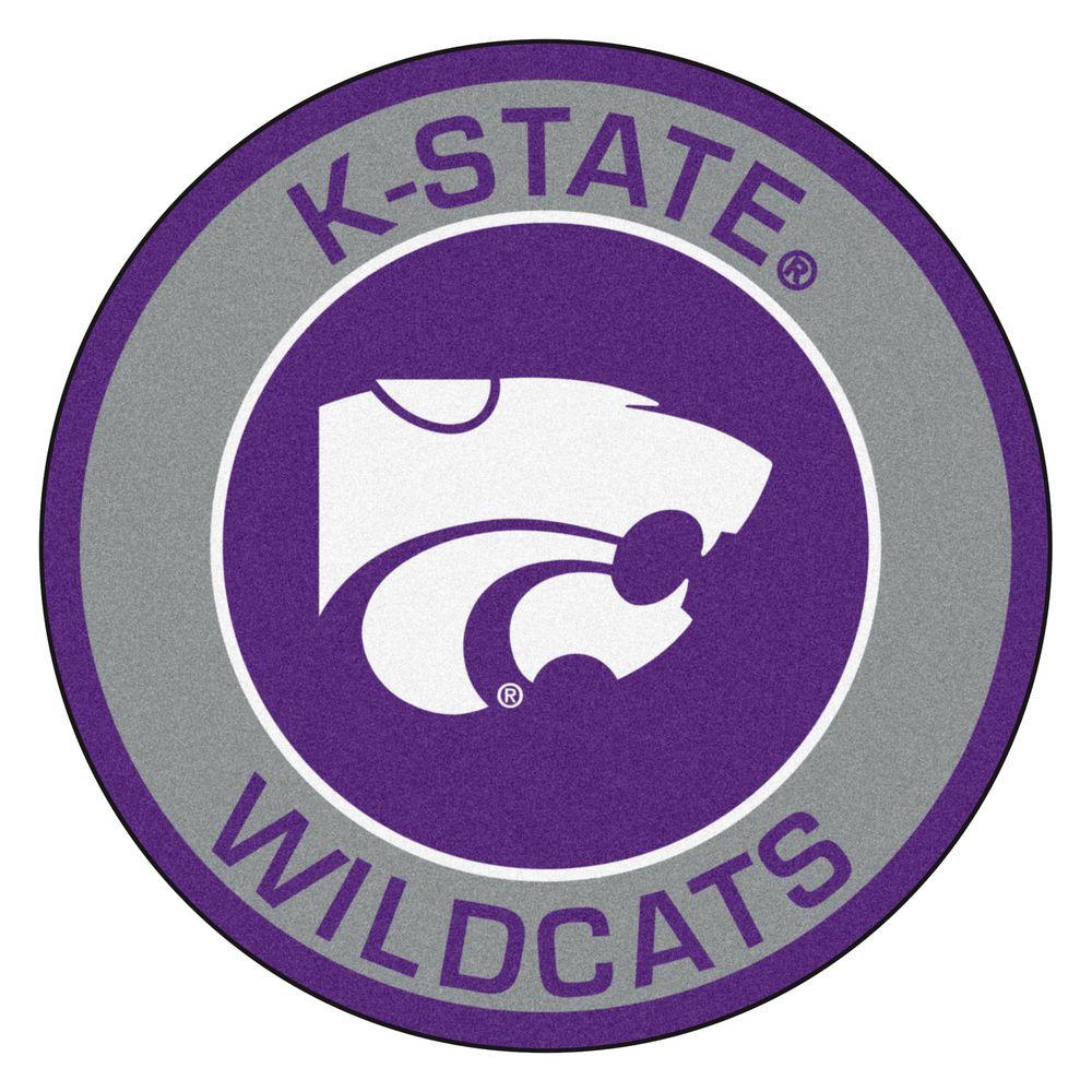 Kansas State Logo - FANMATS NCAA Kansas State University Gray 2 ft. x 2 ft. Round Area ...