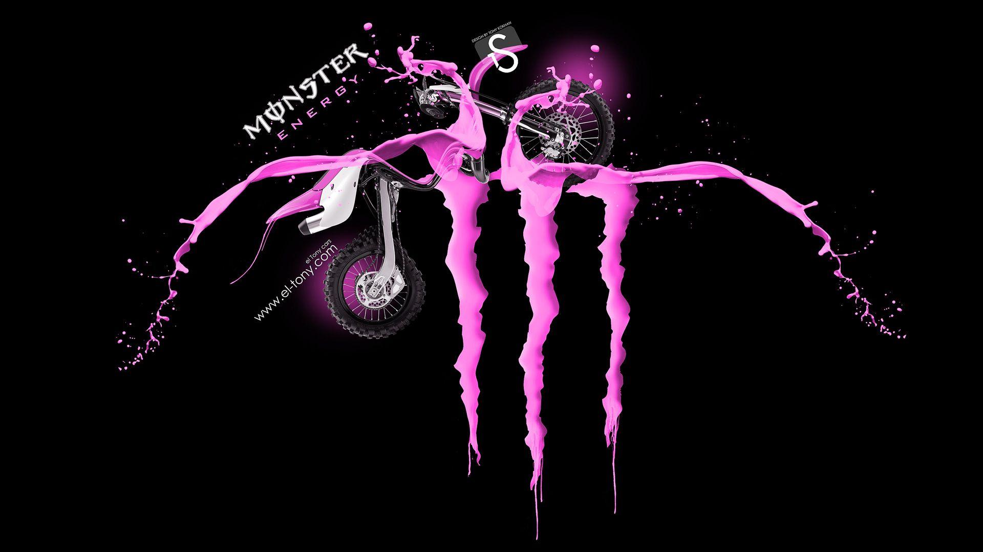 Pink Monster Logo - Monster Energy Logo Acid Kawasaki 2013