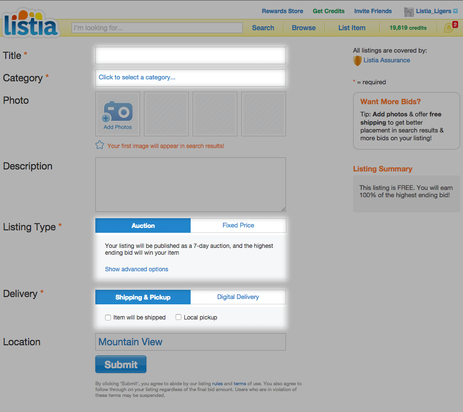 Listia Logo - How do I create a listing (auction)? – Listia Help Center