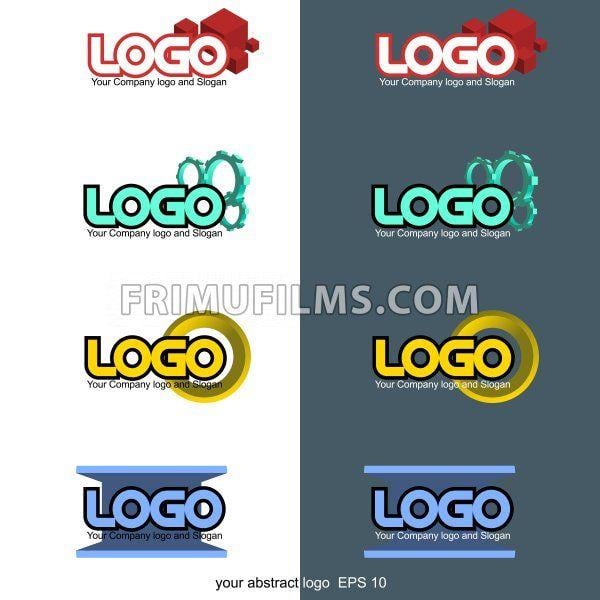 Abstract 3D Logo - Abstract 3D logo set collection. Digital vector image
