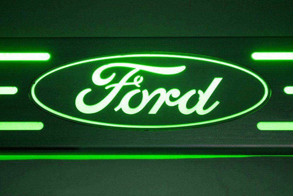 Green Ford Logo - ACC® - Ford F-150 2010 Illuminated Brushed Door Sills with Ford Logo