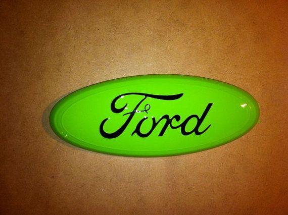 Green Ford Logo - Ford Emblem Neon Green and Black Fits Ford by CustomizedEmblems ...