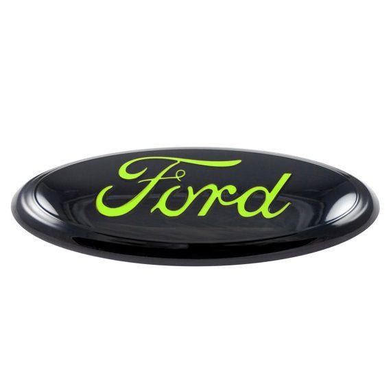 Green Ford Logo - Customize your ride with this bold black and neon green Ford emblem ...