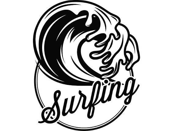Surf Wave Logo - Surfing Logo 11 Surf Board Surfer Wave Volkswagen Bus Beach | cut ...