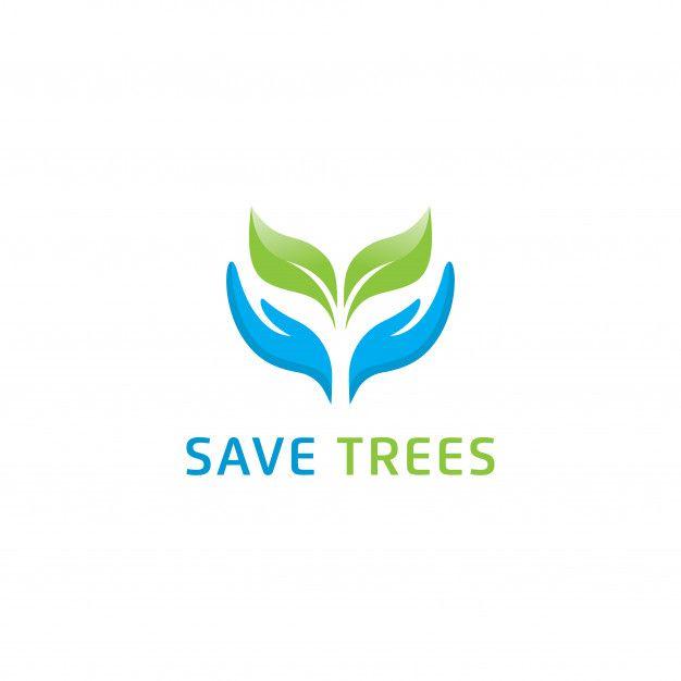 Save Logo - Save trees logo combine hand and leaf icon Vector | Premium Download