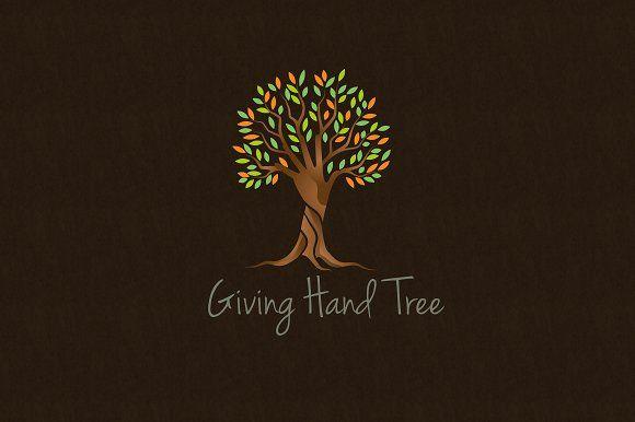 Hand Tree Logo - Giving Hand Tree Logo Logo Templates Creative Market