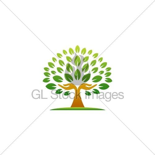 Hand Tree Logo - Hand Tree Logo, Natural Hands Tree Wellness Concept Icon,. · GL