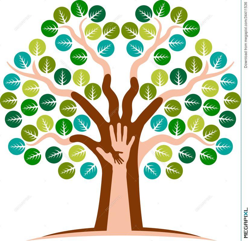 Hand Tree Logo - Hand Tree Logo Illustration 34411536