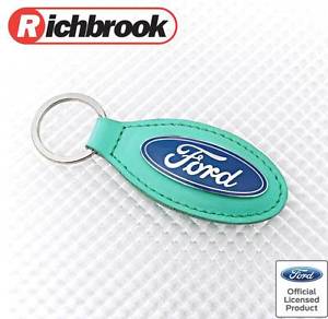 Green Ford Logo - Richbrook Car Key Ring Genuine Ford Licensed Logo Green Leather Key