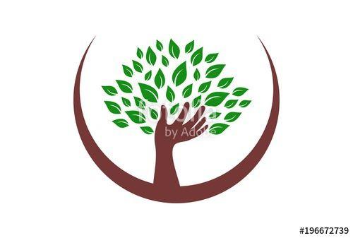 Hand Tree Logo - Hand Tree Logo Stock Image And Royalty Free Vector Files On Fotolia