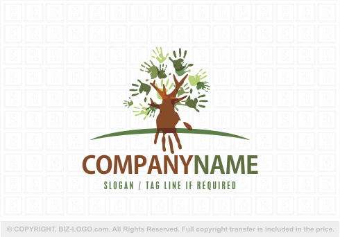 Hand Tree Logo - Pre-designed logo 5562: Hand Print Tree Logo | Tree Logos ...