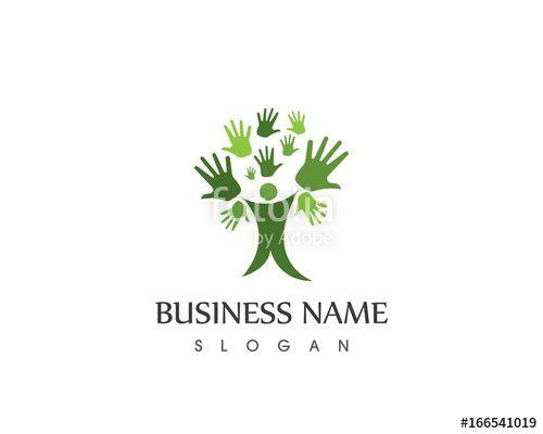 Hand Tree Logo - Business Hand Tree Logo Design Stock Image And Royalty Free Vector