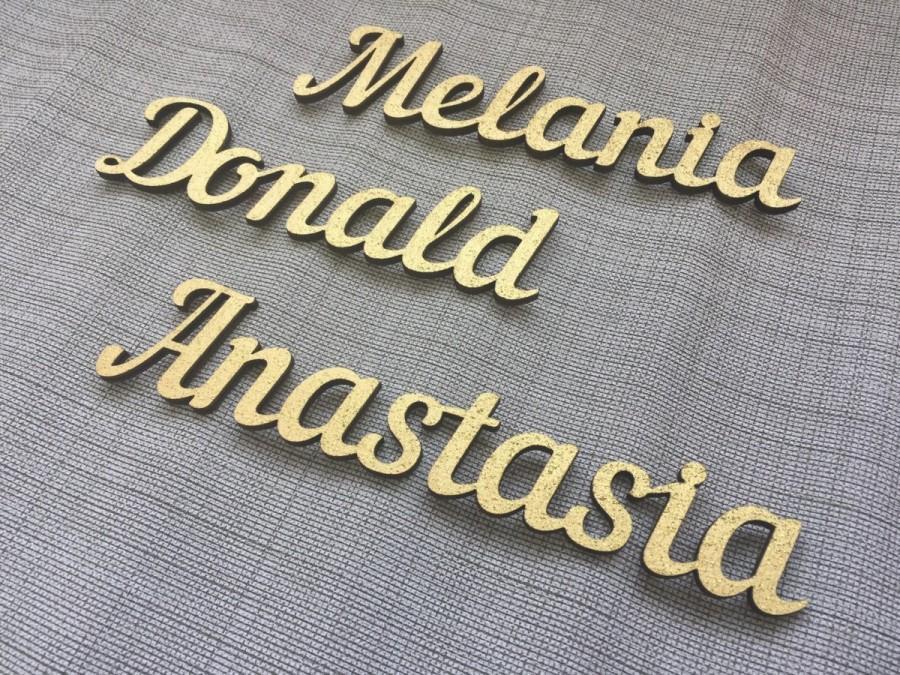 Wood and Gold Logo - Personalized Wedding Place Cards Gold, Laser Cut Place Names,Wooden ...