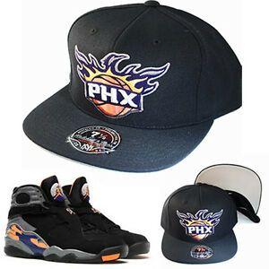 Purple Orange and Black Logo - Mitchell & Ness NBA Phoenix Suns Fitted Hat Air Jordan 8 Black ...