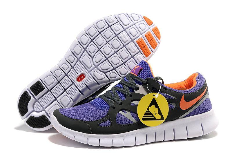 Purple Orange and Black Logo - Men Nike Free Run 2 Purple Orange Black Running Shoes P-S/M J91RF3O