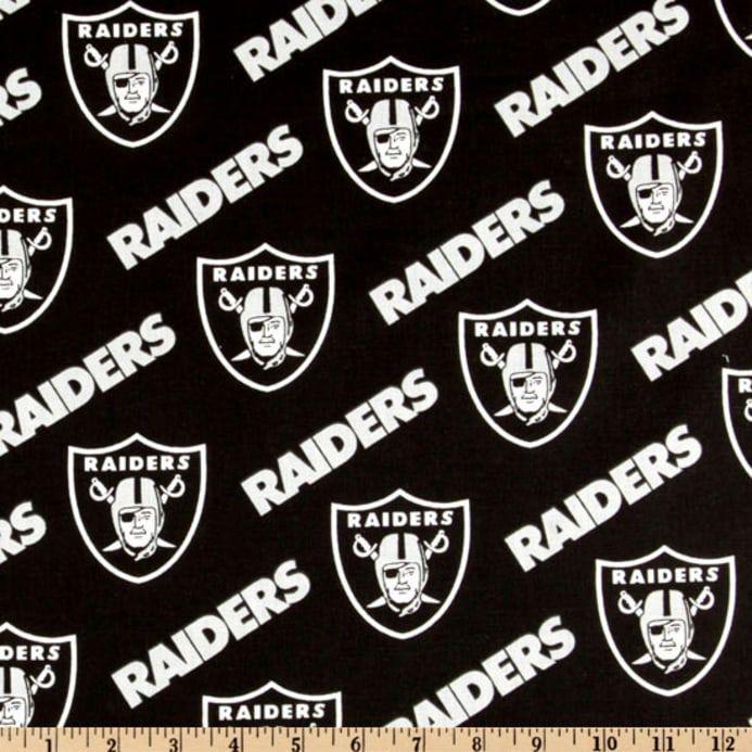 Fabric.com Logo - NFL Cotton Broadcloth Oakland Raiders Black/Silver Fabric