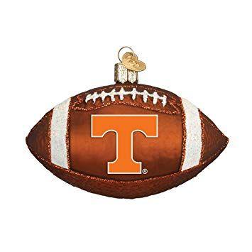 Old University of Tennessee Logo - Old World Christmas Ornaments: Tennessee Football Glass