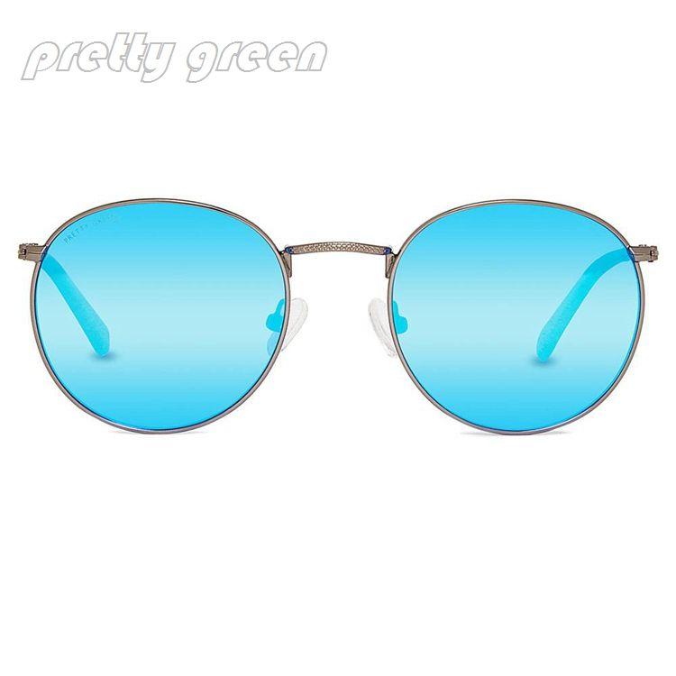 Blue Green Round Logo - Pretty Green Sunglasses - Men Pretty Green Round Sunglasses - - Blue ...