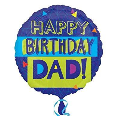 Blue Green Round Logo - Amscan Happy Birthday Dad Geometric Round Balloon (One Size) (Blue