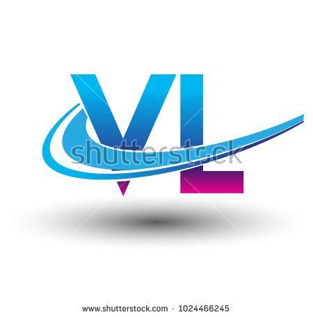 CompanyName VL Logo - initial letter VL logotype company name colored blue and magenta ...