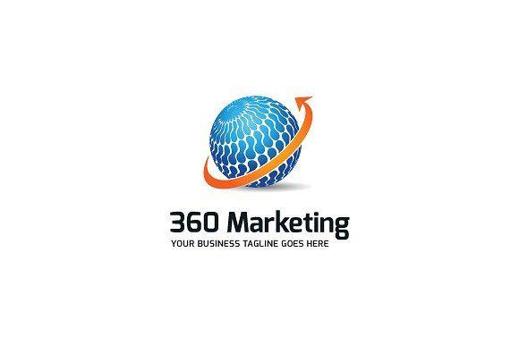 Marketing Globe Logo - 360 Marketing Logo Template ~ Logo Templates ~ Creative Market