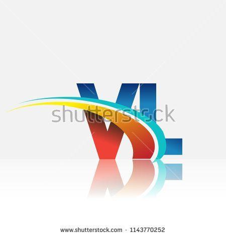 CompanyName VL Logo - initial letter VL logotype company name colored red and blue