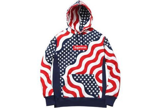 American Flag Supreme Box Logo - SUPREME AMERICAN FLAG BOX LOGO HOODIE