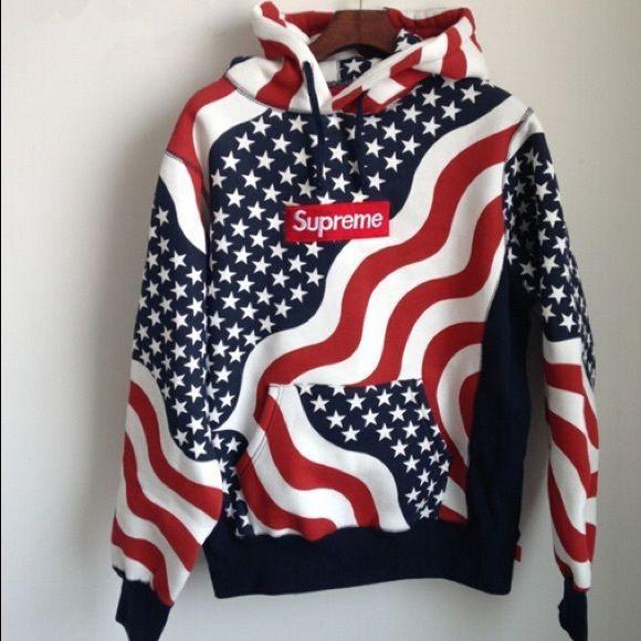 supreme american flag hoodie