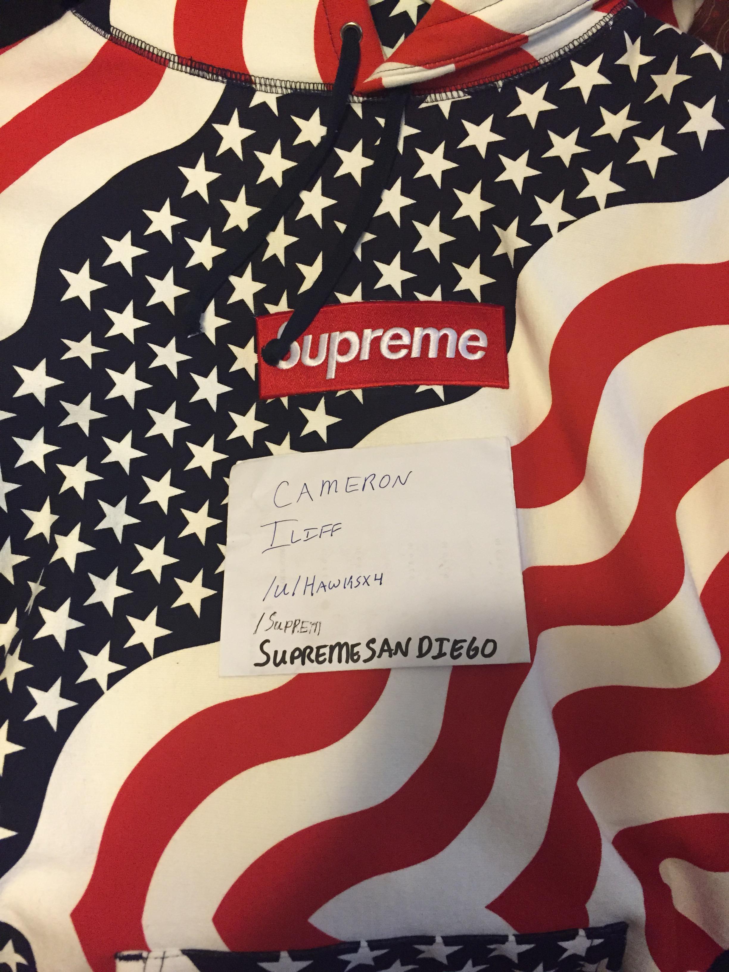 American Flag Supreme Box Logo - FT] XL American Flag box logo hoodie : supremeclothing